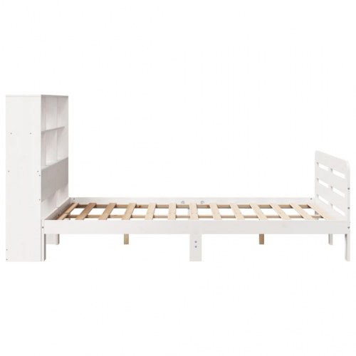Sengeramme med sengegavl 160 x 200 cm - massivt fyrretræ, hvid
