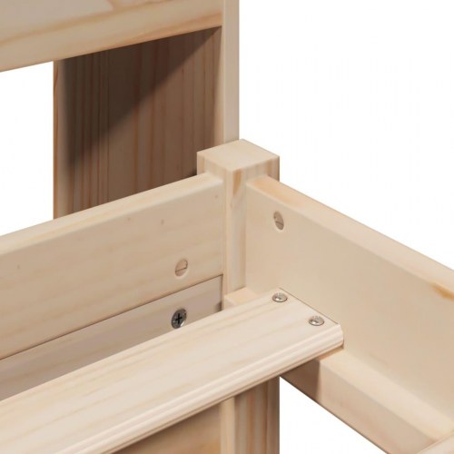 Seng med reol uden madras 90x190 cm massivt fyrretræ