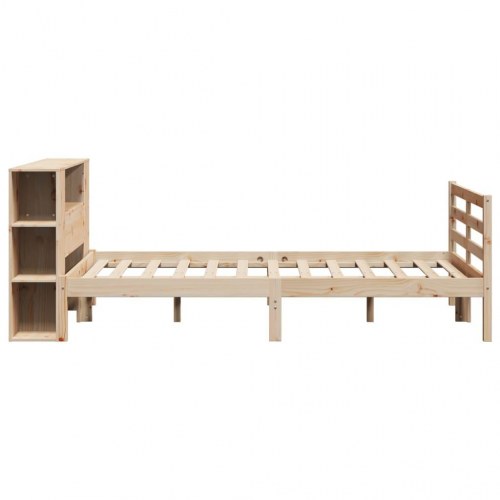 Seng med reol uden madras 160x200 cm massivt fyrretræ