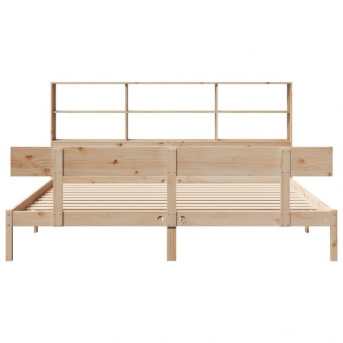 Seng med reol uden madras 180x200 cm massivt fyrretræ