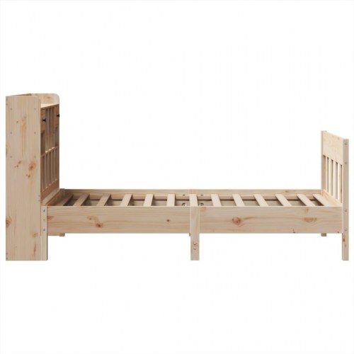 Sengeramme med opbevaring 75x190 cm - massivt fyrretræ