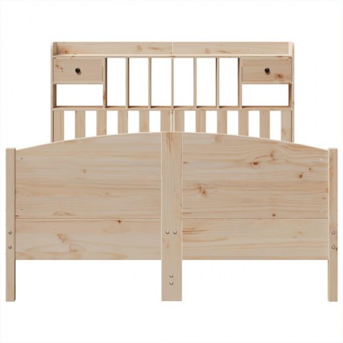 Seng med reol uden madras 140x190 cm massivt fyrretræ