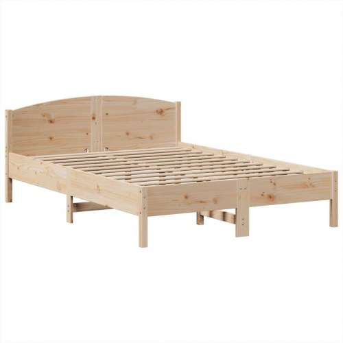 Seng med reol uden madras 140x190 cm massivt fyrretræ
