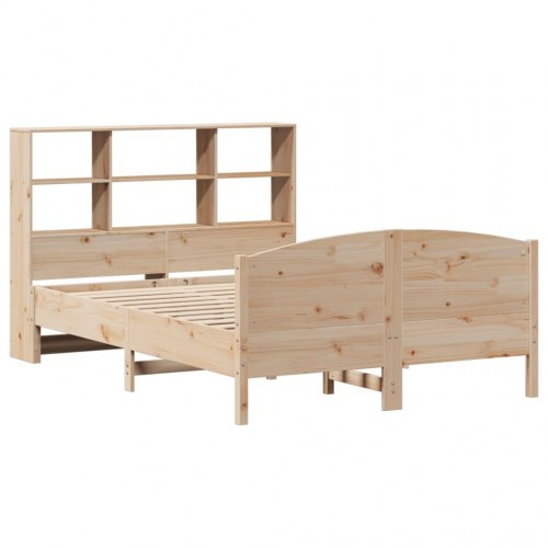 Seng med reol uden madras 160x200 cm massivt fyrretræ