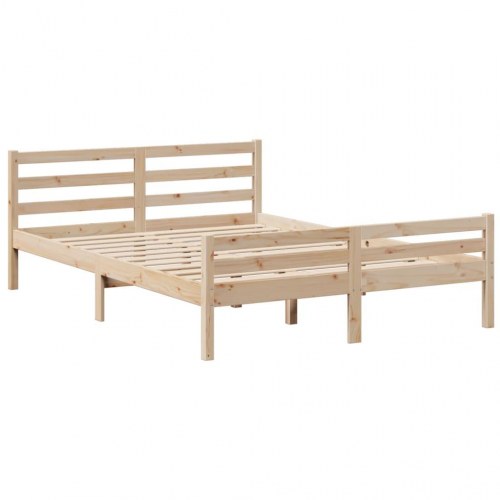 Seng med reol 140x200 cm - massivt fyrretræ, lamelbund