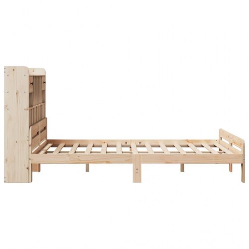 Seng med reol uden madras 160x200 cm massivt fyrretræ