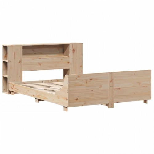Sengeramme uden madras 135x190 cm massivt fyrretræ hvid