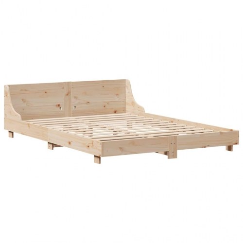 Sengeramme uden madras 135x190 cm massivt fyrretræ hvid