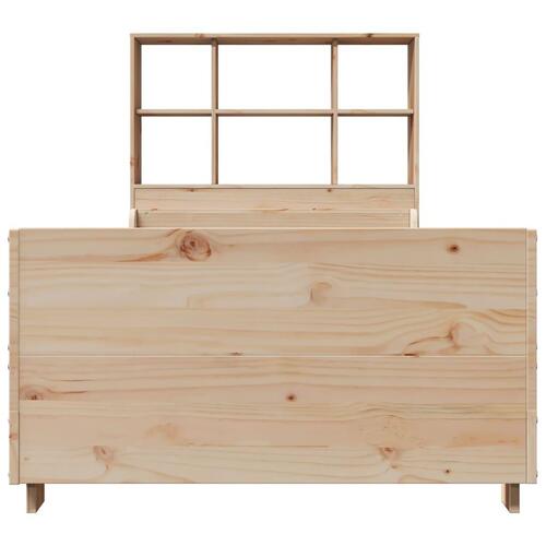 Seng med reol uden madras 75x190 cm massivt træ