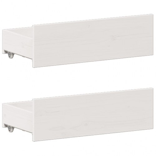 Seng med reol 150x200 cm i massivt fyrretræ - hvid
