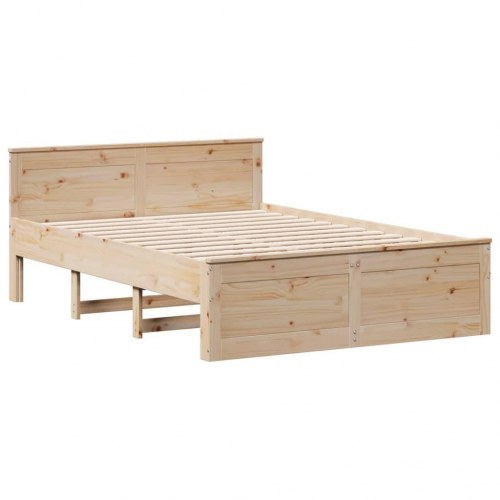 Seng med reol uden madras 140x190 cm - massivt fyrretræ
