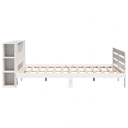 Sengeramme uden madras 200x200 cm massivt fyrretræ hvid