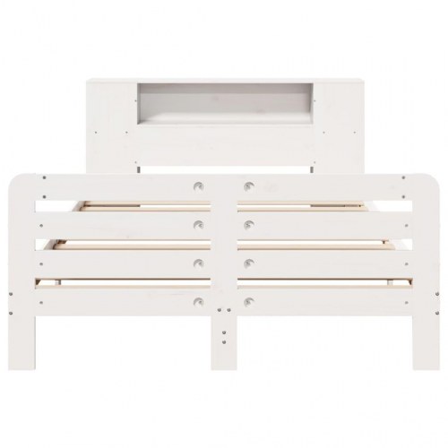 Sengeramme uden madras 140x190 cm massivt fyrretræ hvid