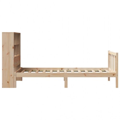 Seng med reol uden madras 75x190 cm massivt fyrretræ