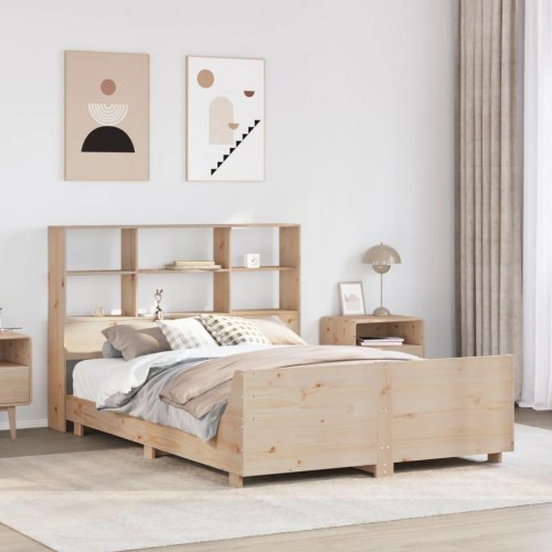 Sengeramme uden madras 140x190 cm massivt fyrretræ