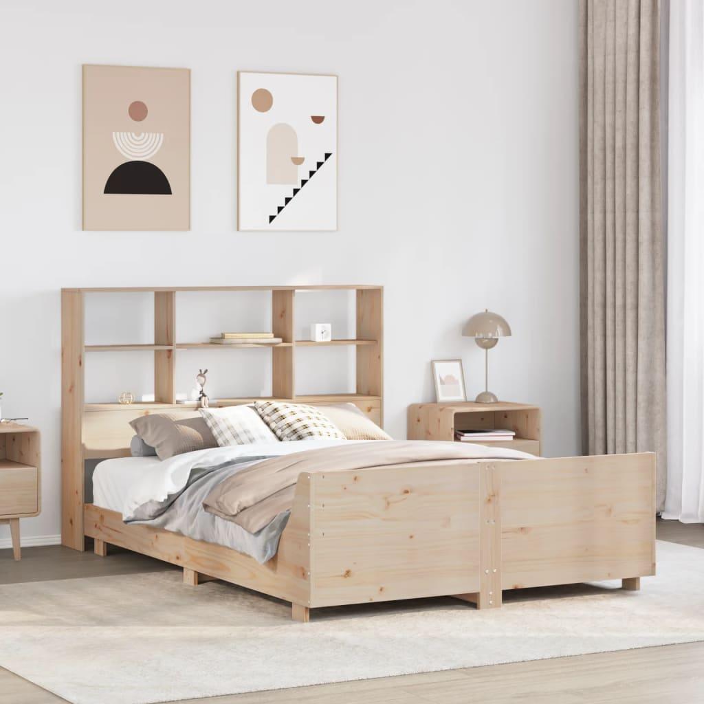 Sengeramme uden madras 140x190 cm massivt fyrretræ