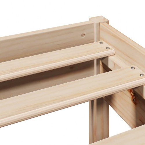 Sengeramme i massivt fyrretræ med opbevaring 135x190 cm - hvid