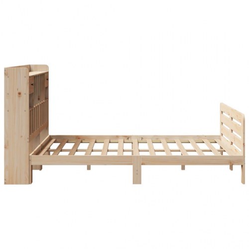 Seng med reol uden madras 140x190 cm massivt fyrretræ