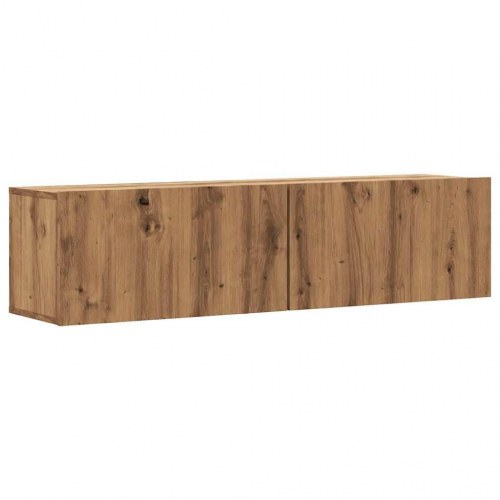 Væghængt tv-bord 120 x 30 x 30 cm med 2 låger