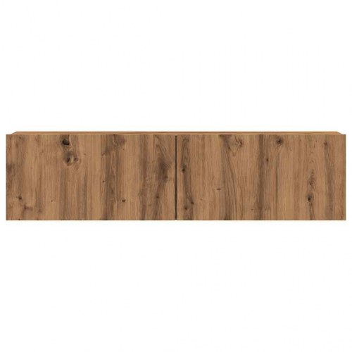 Væghængt tv-bord 120 x 30 x 30 cm med 2 låger