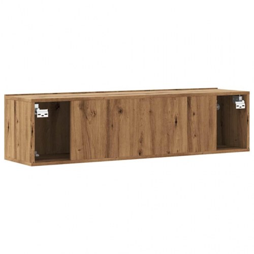 Væghængt tv-bord 120 x 30 x 30 cm med 2 låger