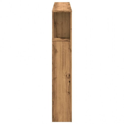 Sengegavl med LED-lys og hylder 140×18,5×103,5 cm - kunsteg