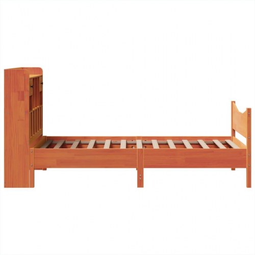 Sengeramme uden madras 90x200 cm massivt fyrretræ gyldenbrun