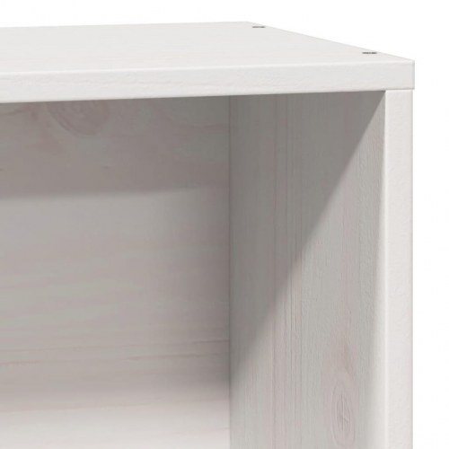 Seng med reol uden madras 100x200 cm massivt fyrretræ hvid