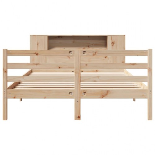 Seng med reol uden madras 120x190 cm massivt fyrretræ