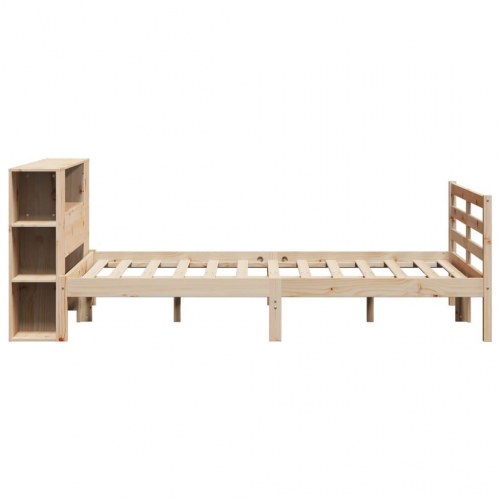 Seng med reol uden madras 120x190 cm massivt fyrretræ
