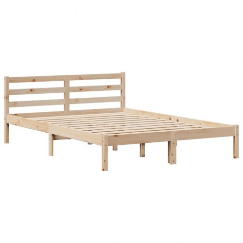 Seng med reol uden madras 120x200 cm massivt fyrretræ