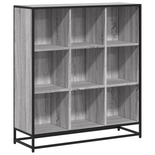 Bogreol med 9 rum 97,5 x 33 x 107,5 cm - grå sonoma-eg