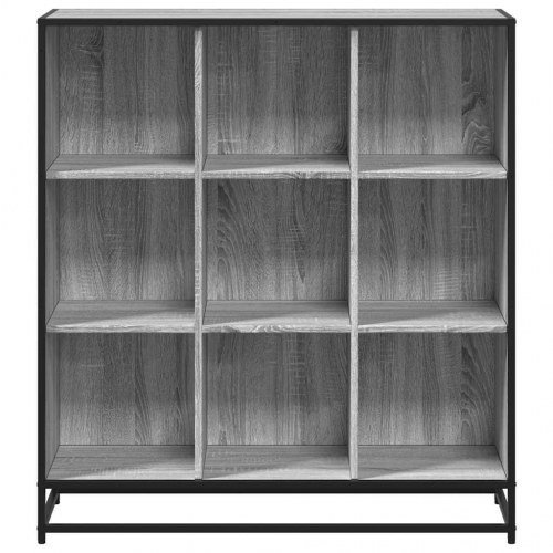 Bogreol med 9 rum 97,5 x 33 x 107,5 cm - grå sonoma-eg