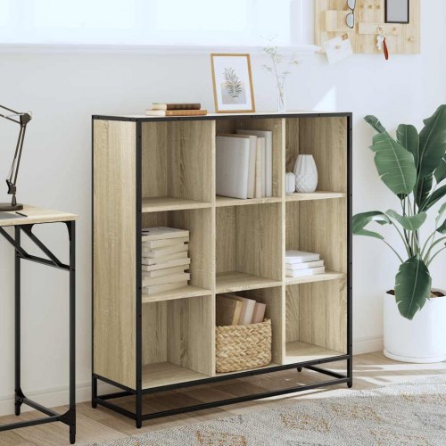 Bogreol med 9 rum 97,5 x 33 x 107,5 cm - sonoma-eg