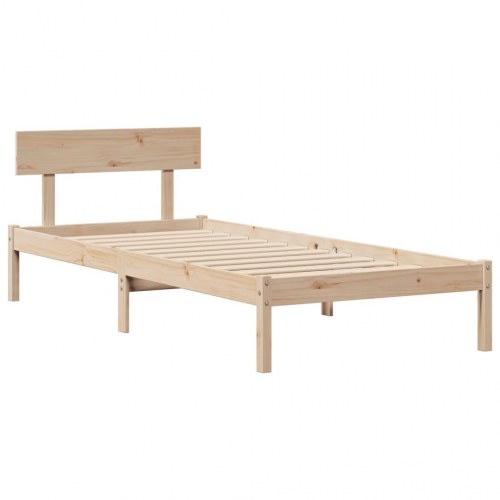 Seng med reol uden madras 90x190 cm massivt fyrretræ