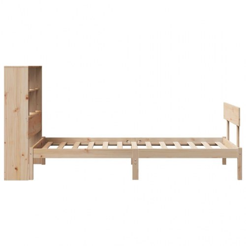 Seng med reol uden madras 90x190 cm massivt fyrretræ