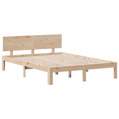 Seng med reol uden madras 140x190 cm massivt fyrretræ