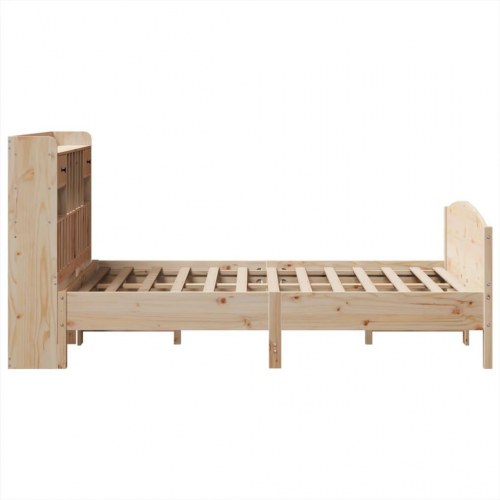 Seng med reol uden madras 135x190 cm - massivt fyrretræ