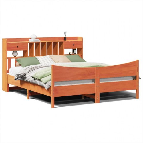 Sengeramme uden madras 180x200 cm massivt fyrretræ gyldenbrun