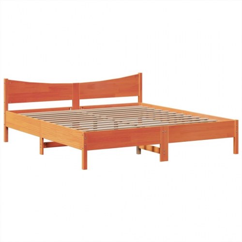 Sengeramme uden madras 180x200 cm massivt fyrretræ gyldenbrun