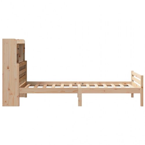 Seng med reol uden madras 100x200 cm - massivt fyrretræ