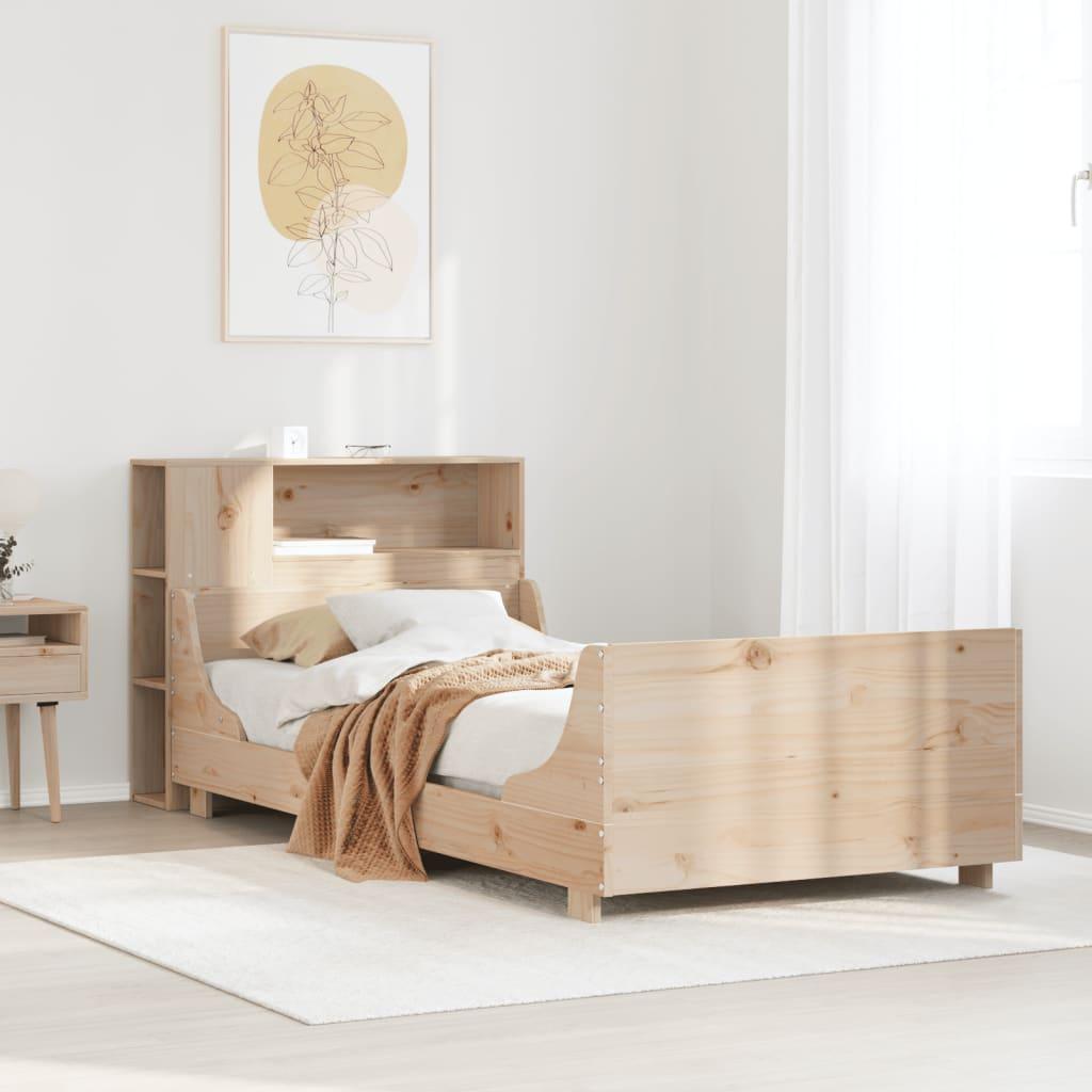 Sengeramme i massivt fyrretræ med opbevaring 75×190 cm