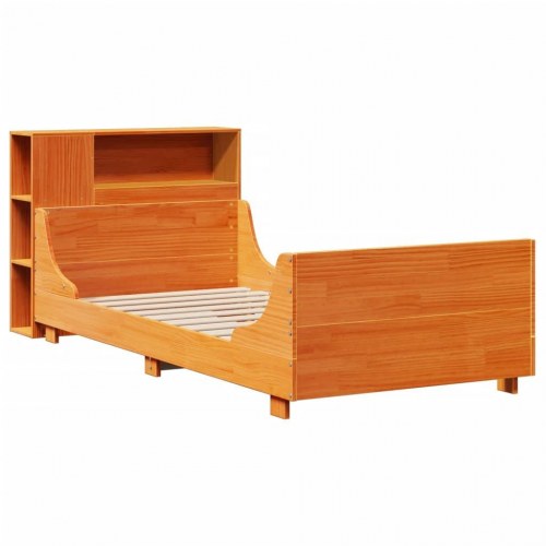 Sengeramme uden madras 75x190 cm massivt fyrretræ gyldenbrun