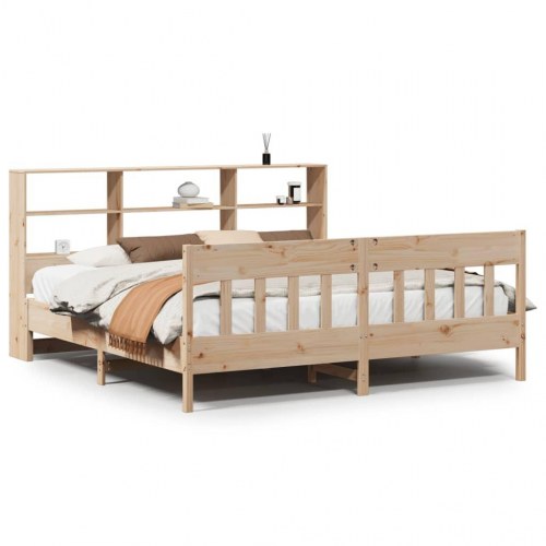 Sengeramme uden madras 200x200 cm massivt fyrretræ