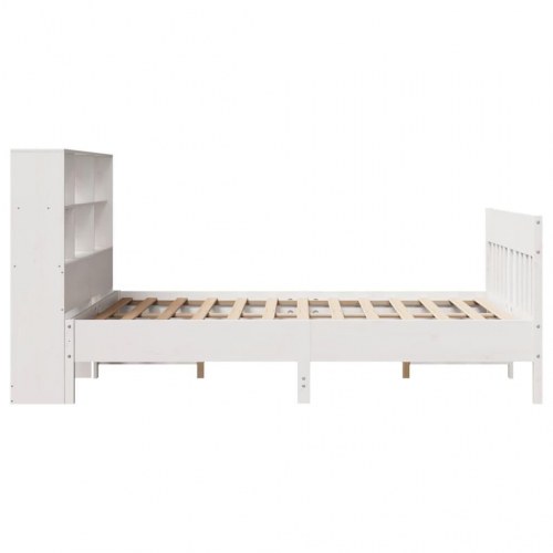 Sengeramme uden madras 120x190 cm massivt fyrretræ hvid