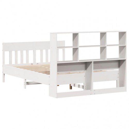 Sengeramme uden madras 120x190 cm massivt fyrretræ hvid
