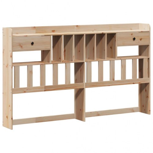 Seng med reol uden madras 200x200 cm massivt fyrretræ