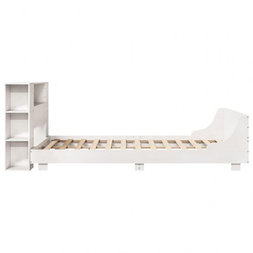 Sengeramme uden madras 120x190 cm massivt fyrretræ hvid