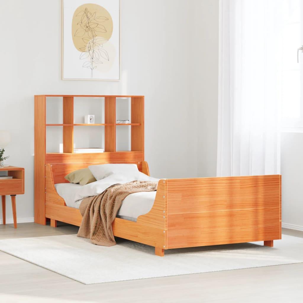 Seng Med Reol Uden Madras 90x200 Massivt Træ Gyldenbrun