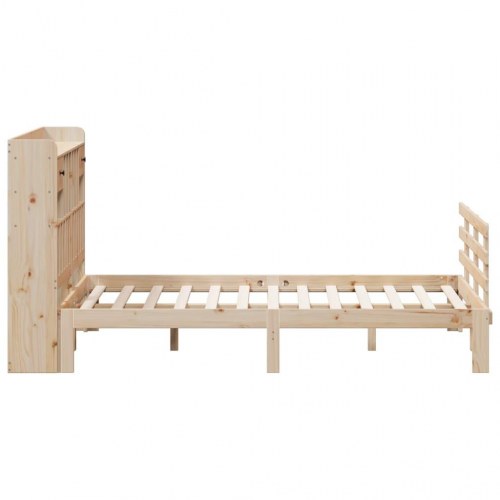 Seng med reol 140x190 cm i massivt fyrretræ - uden madras